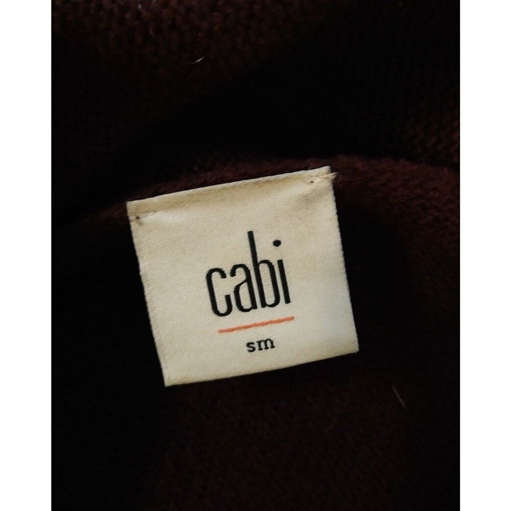 Cabi burgundy fringed cowlneck small sweater Boho Classy Cozy - Picture 10 of 11